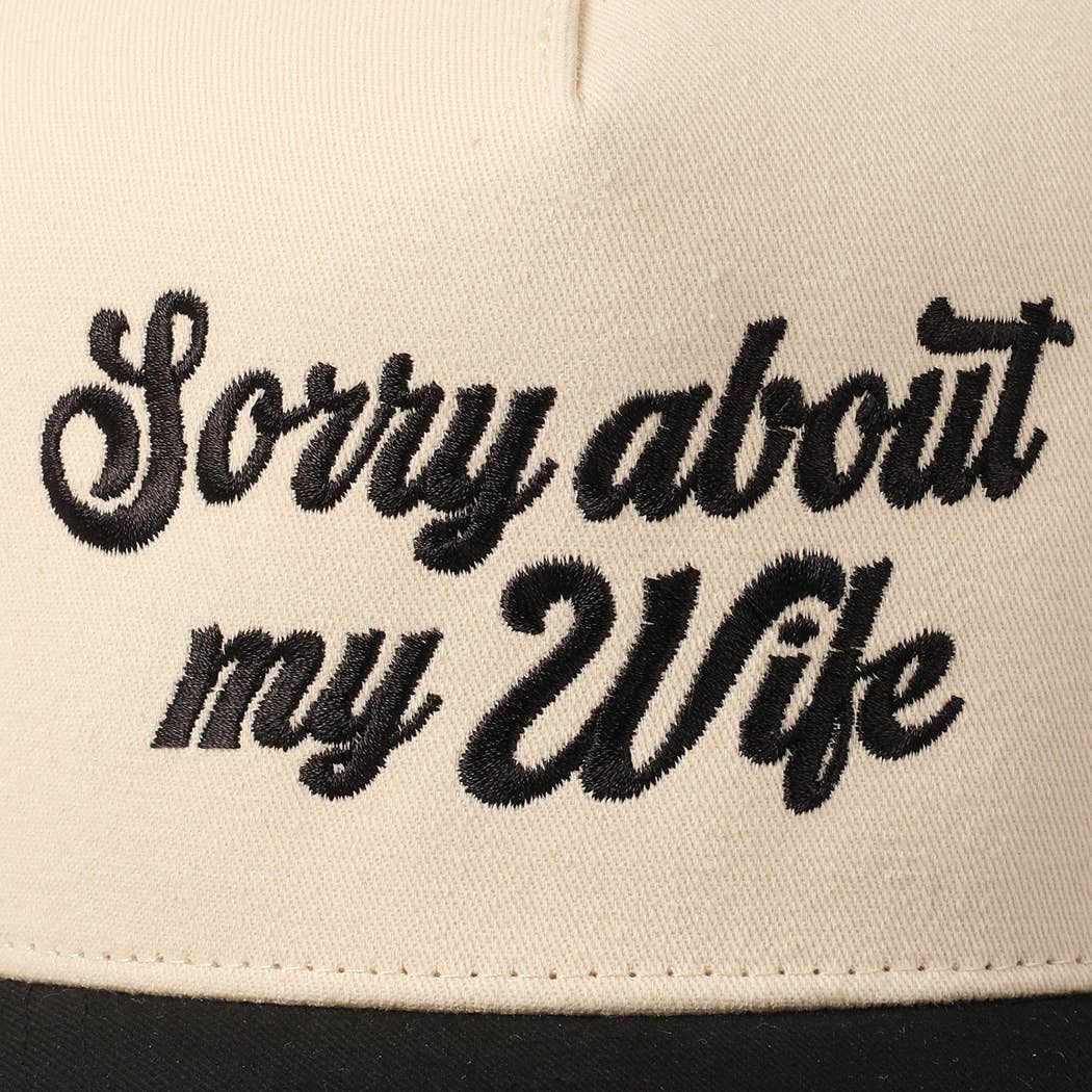 Fashion City - Sorry About My Wife / Husband Embroidery Two-Tone Canvas Cap