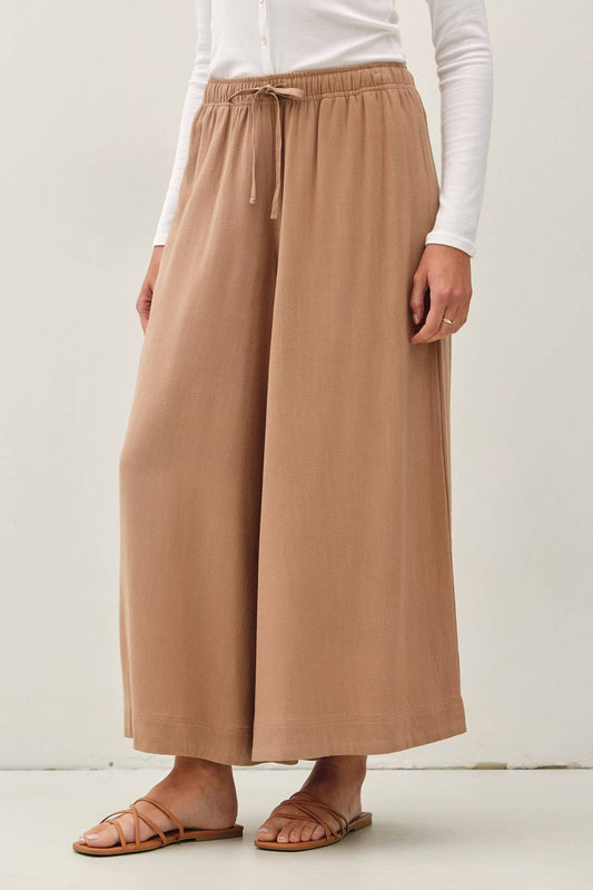 Be Cool - LINEN BLEND CROPPED PALAZZO PANTS