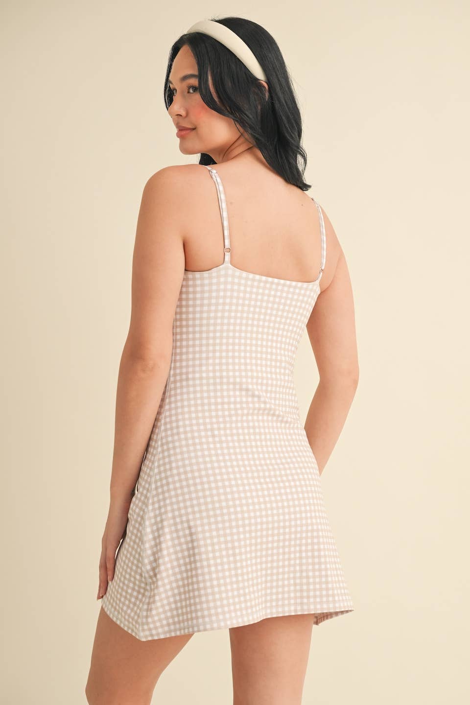 KIMBERLY C - Gingham Print Sweetheart Dress