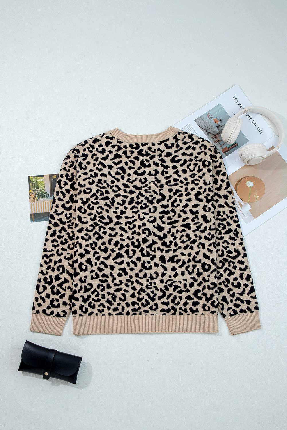 Lovesoft - Khaki Leopard Cardigan Sweater