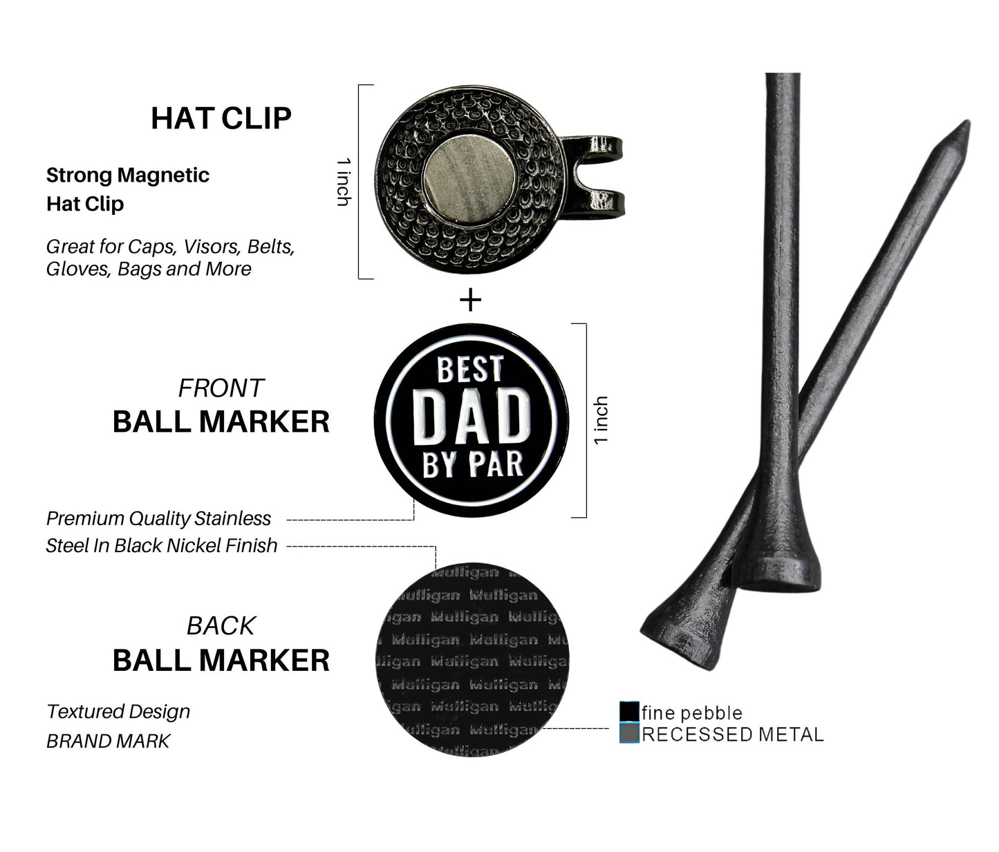 Best Dad by Par Golf Ball Marker + Magnetic Hat Clip