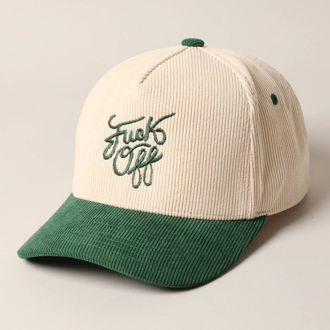 Fashion City - Fuck Off Corduroy Trucker Baseball Cap