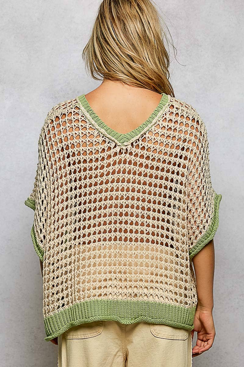 Pol Clothing - Round Neck Sleeveless Floral Thin Sweater Top SALE