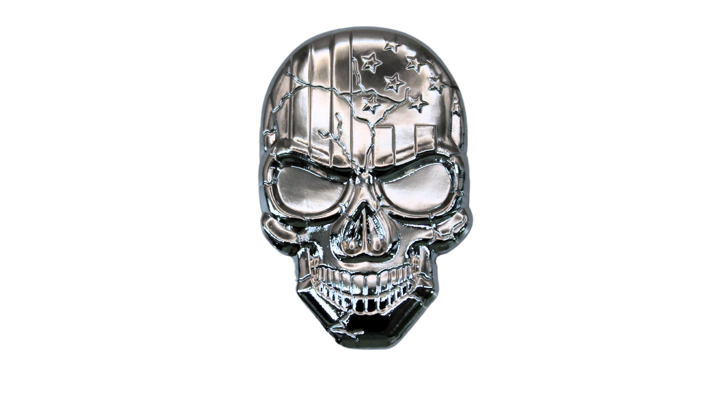 USA Skull 3D Golf Ball Marker + Magnetic Hat Clip