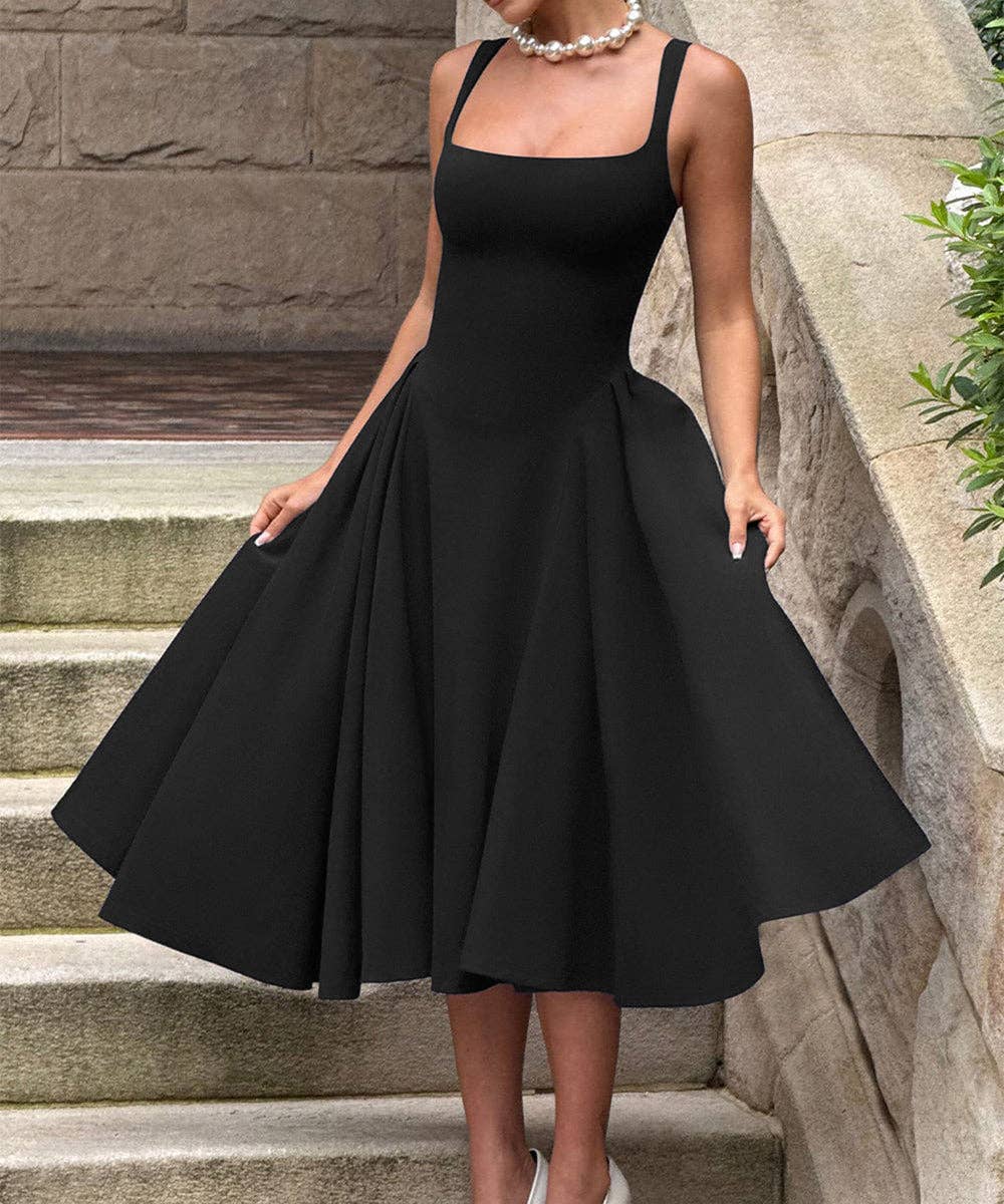 Aria Romance - Elegant Strapless Dress in Navy Black and Wine for Events