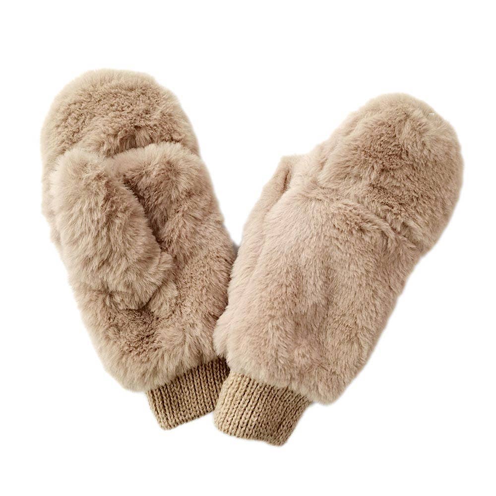Sensibling Corp. - Solid Faux Fur Mitten Gloves