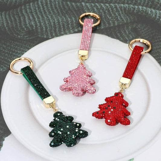 Sensibling Corp. - Bling Studded Christmas Tree Keychain Bag Charm