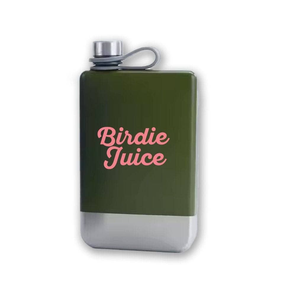Birdie Girl Golf - Pink and Green Birdie Juice Flask 8oz