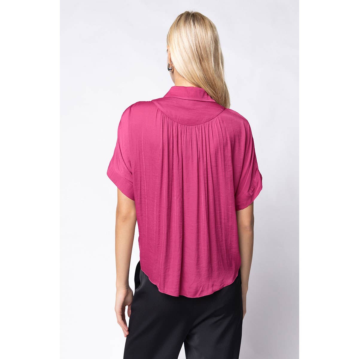 Mustard Short Sleeve Shirt With Front Bib Detail