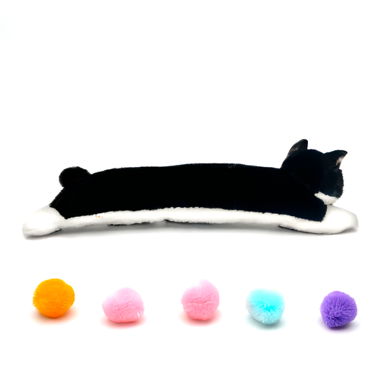 FLUFFERY - Tuxedo Cat Plush Sleeping Pillow (45" / 115 cm) Furry Gift