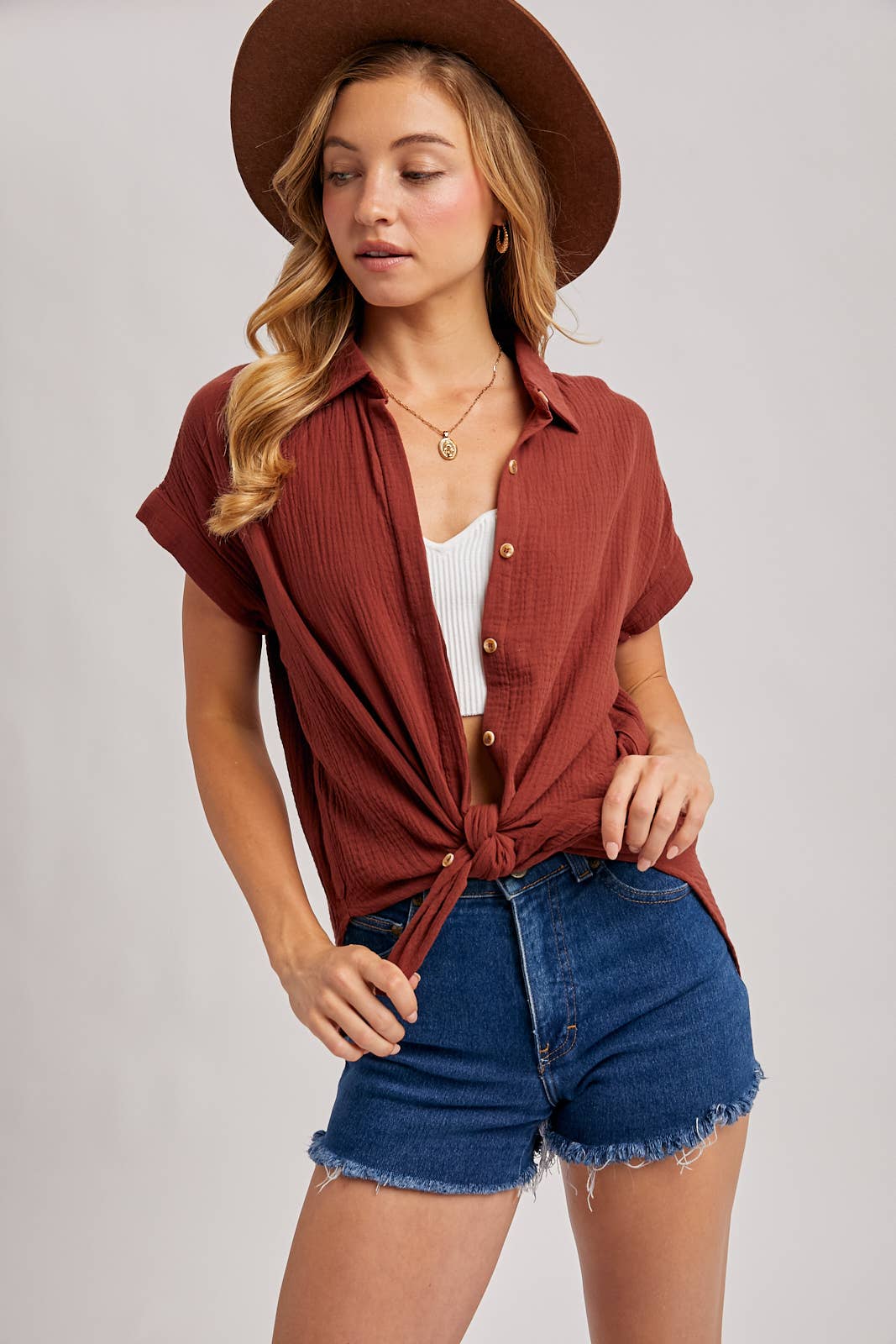 Bluivy - ESSENTIAL BUTTON UP COTTON SHIRT