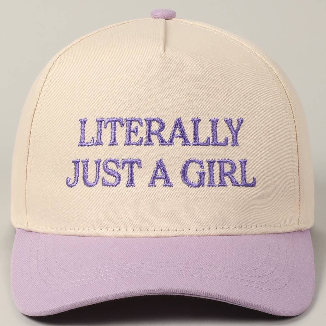 Fashion City - Literally Just A Girl Embroidery Two Tone Trucker Hat