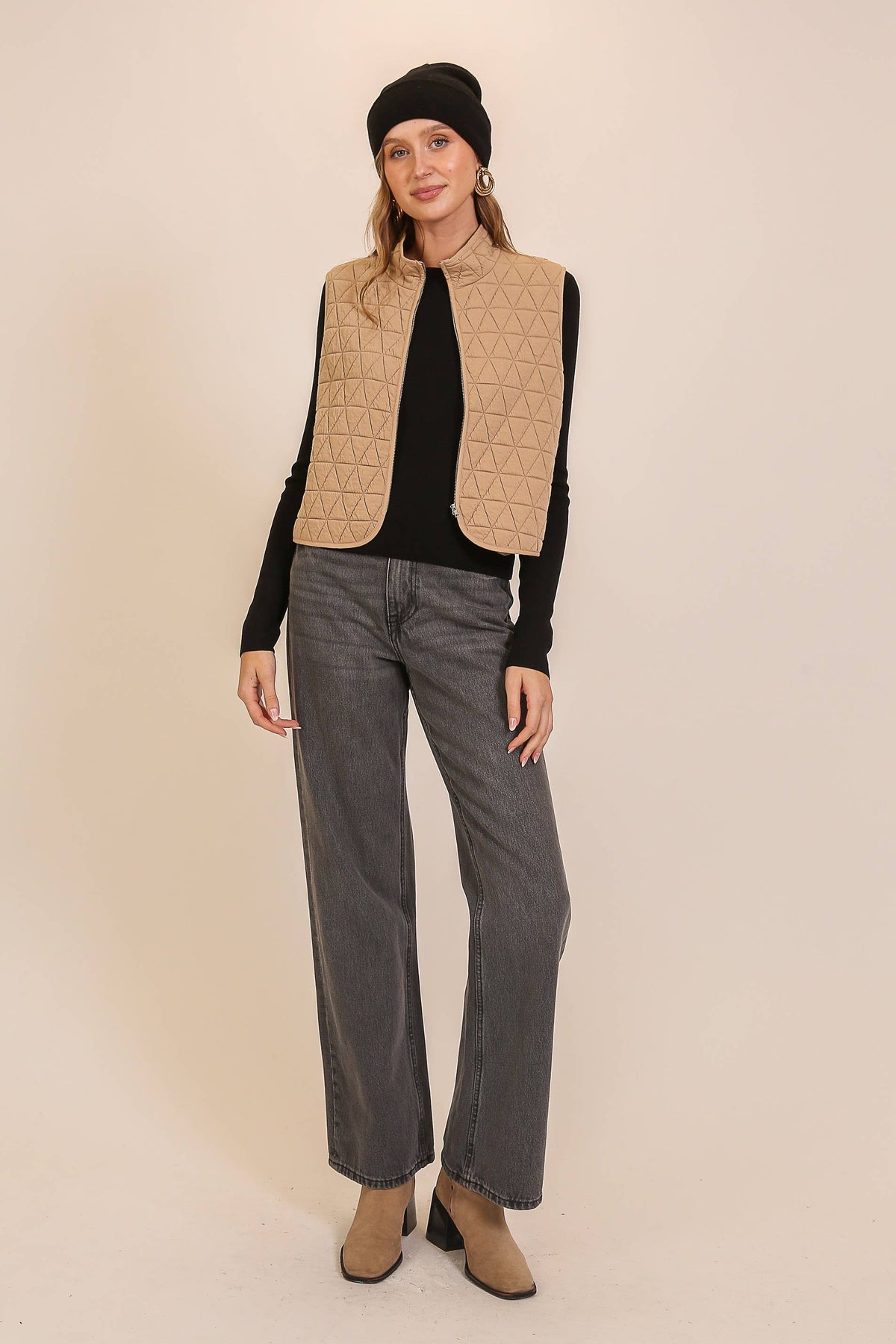 TIMING - Quilted Zip-Up Vest