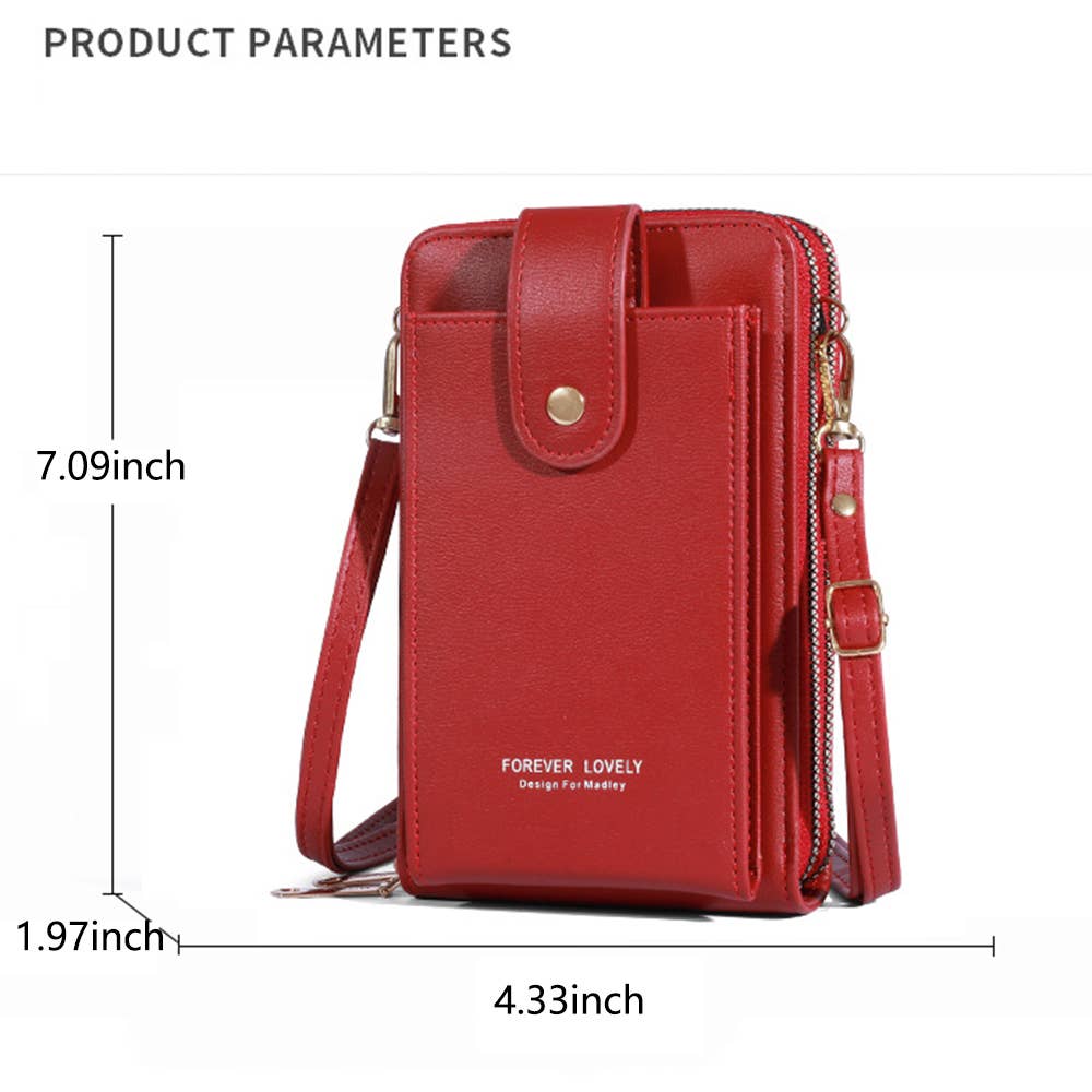 Wholesalesir - Solid Color Three-layer Single Shoulder Wallet