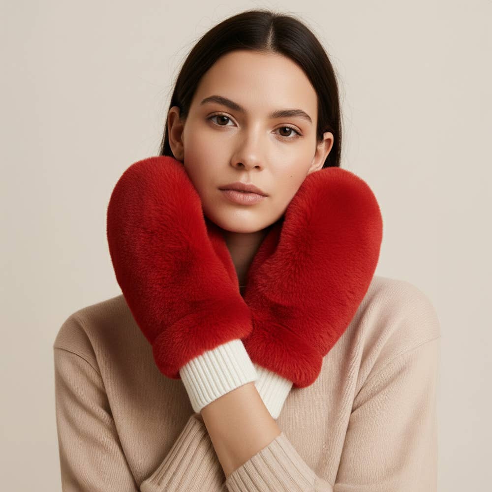 Sensibling Corp. - Solid Faux Fur Mitten Gloves