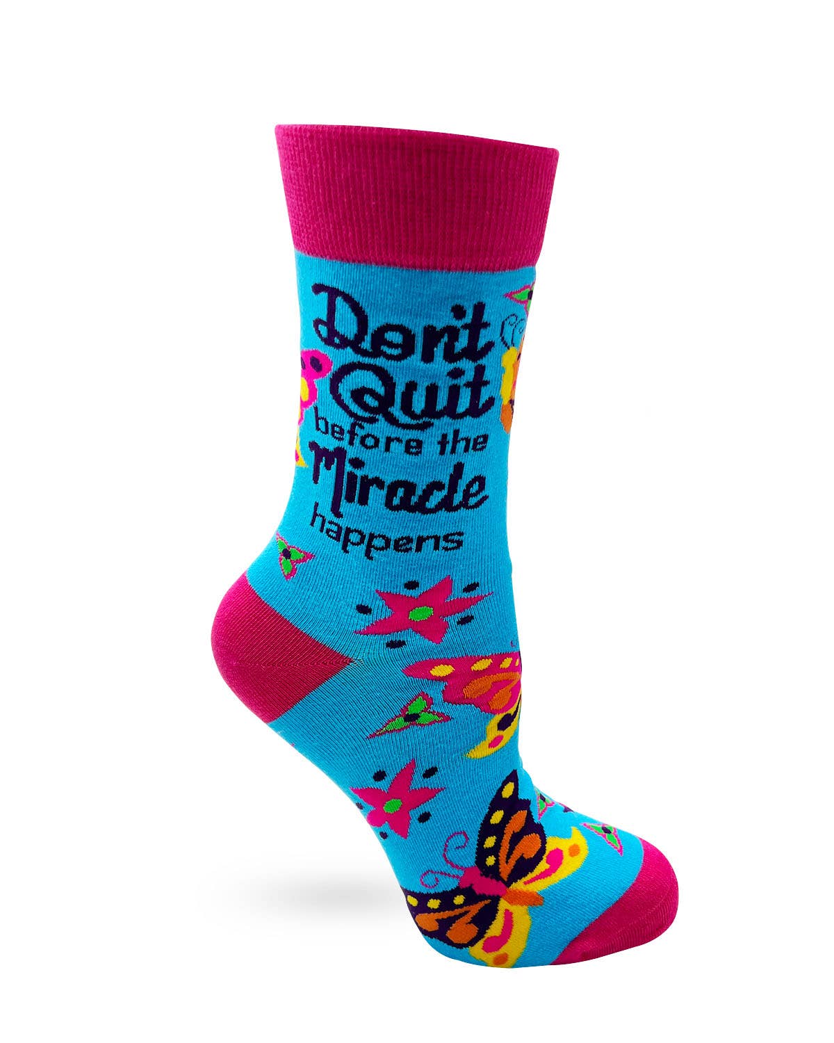 Fabdaz - Don't Quit Before The Miracle Happens Women's Crew Socks