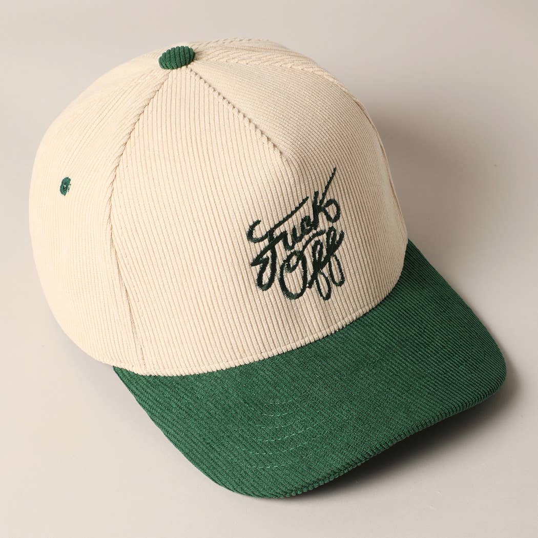 Fashion City - Fuck Off Corduroy Trucker Baseball Cap