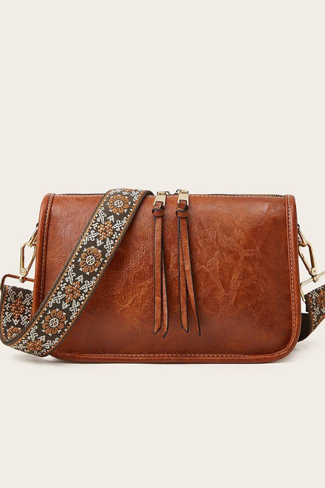 UNISHE - PU Leather Bohemia Strap Crossbody Bag ZK2010