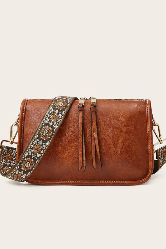 UNISHE - PU Leather Bohemia Strap Crossbody Bag ZK2010