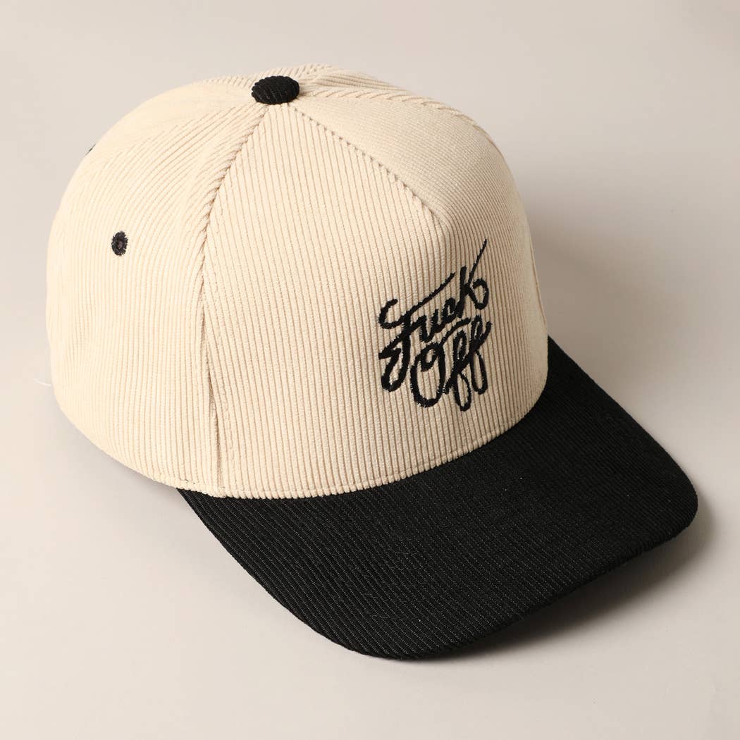 Fashion City - Fuck Off Corduroy Trucker Baseball Cap