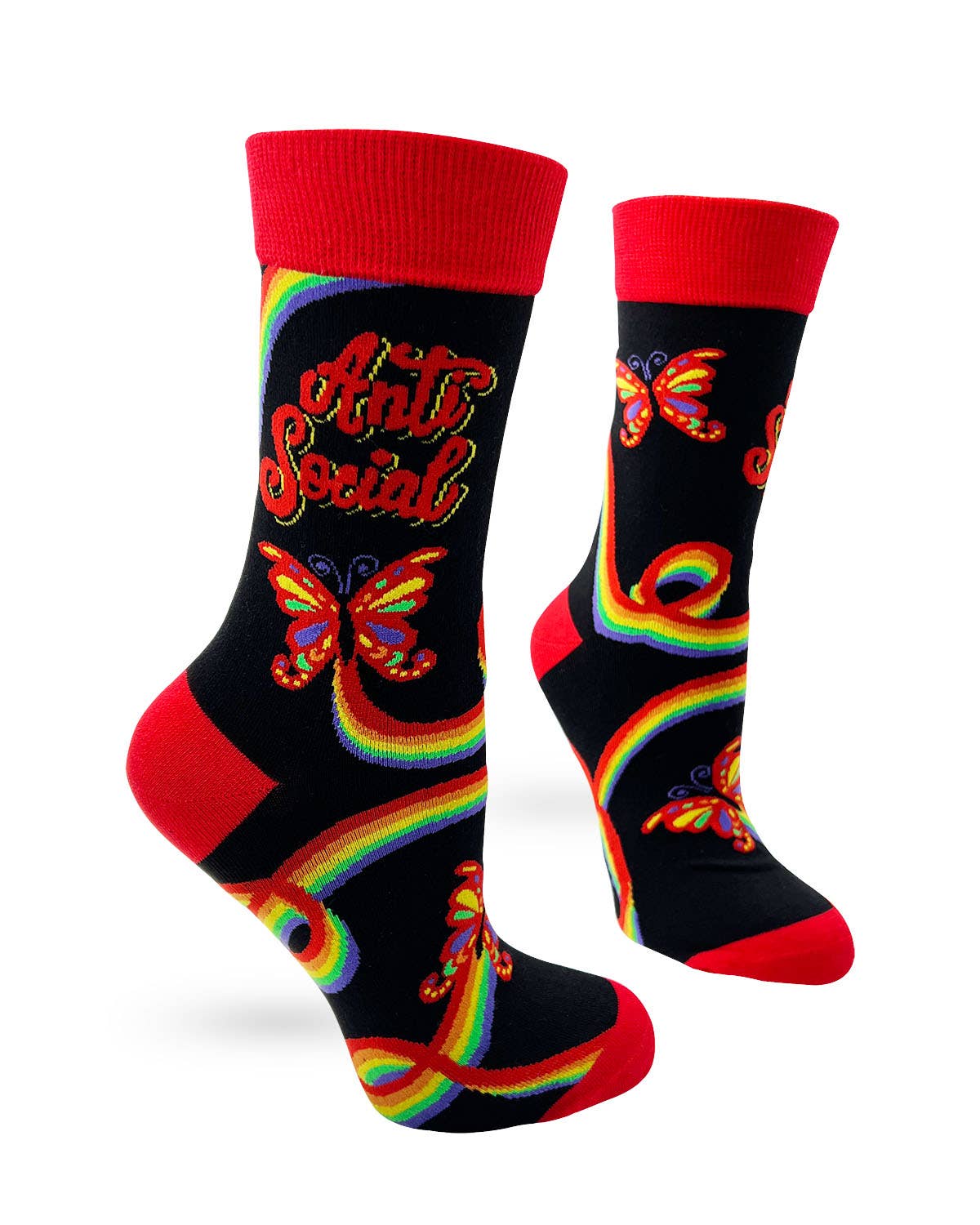 Fabdaz - Anti Social Butterfly Women's Crew Socks