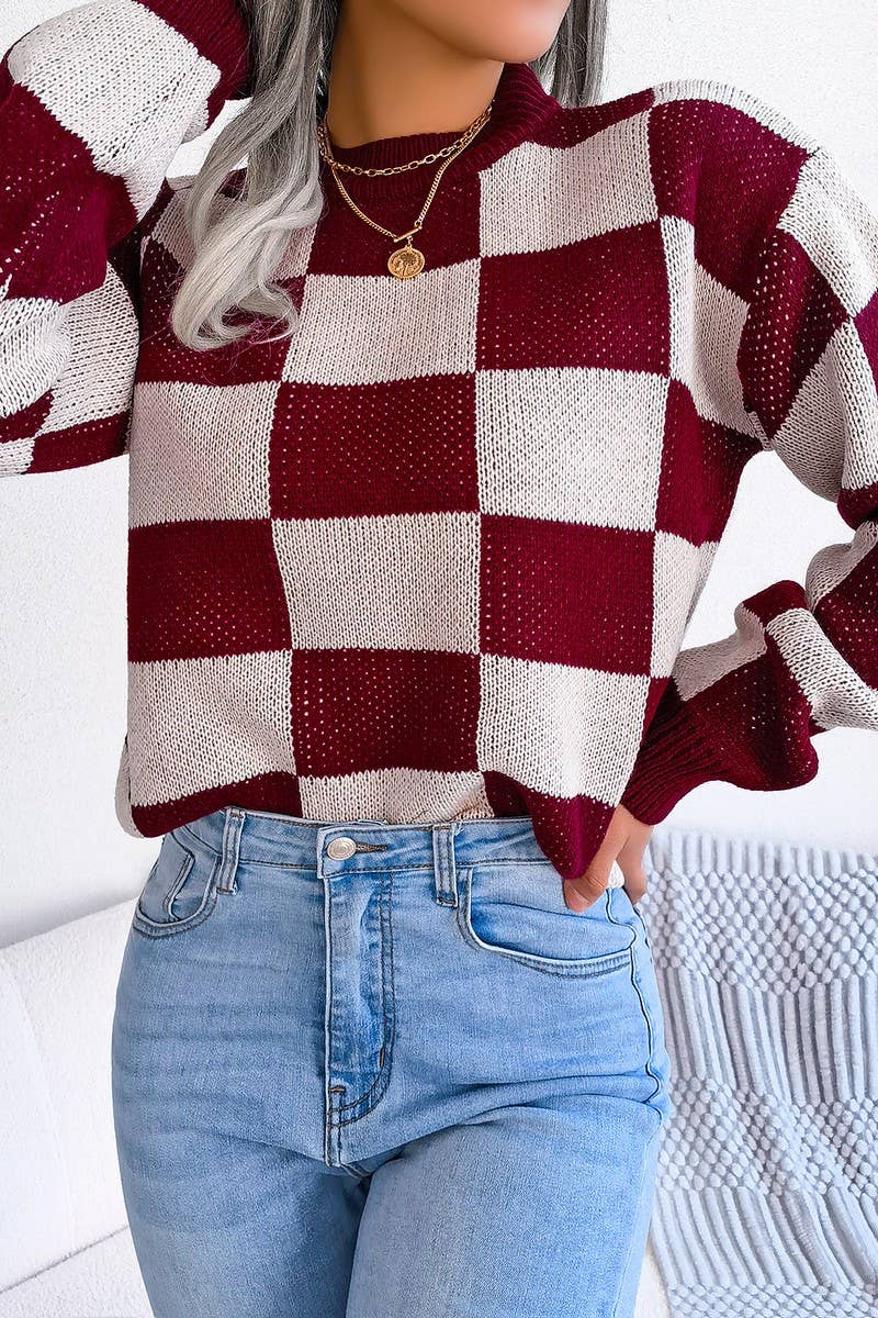 CHECKERED SWEATER