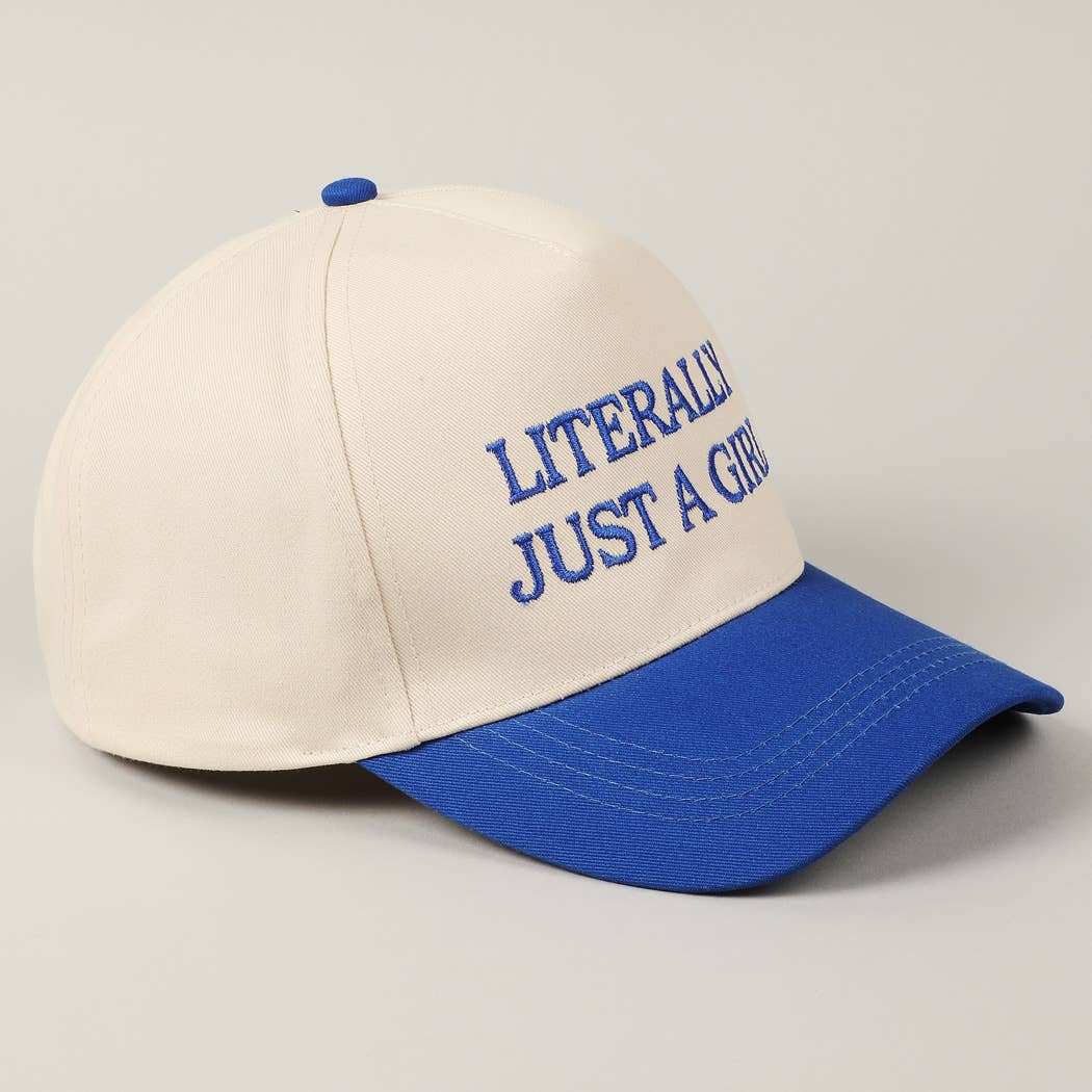 Fashion City - Literally Just A Girl Embroidery Two Tone Trucker Hat
