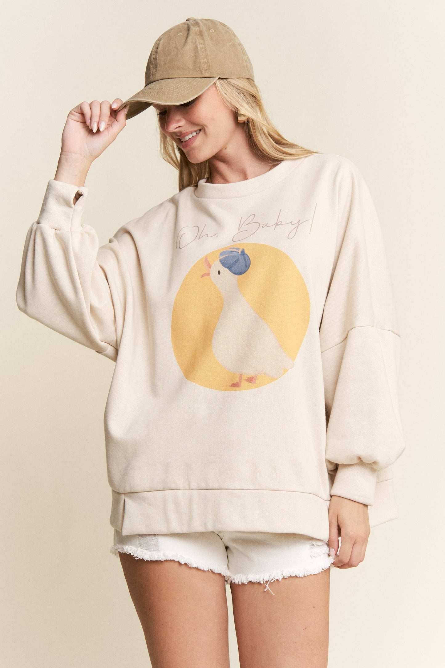 Cotton Muse - Oh Baby Duck Print Sweatshirt