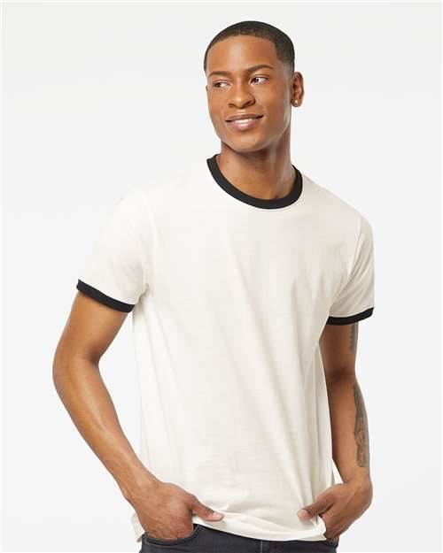 Total Apparel - Tultex Unisex Fine Jersey Ringer Blank T-Shirt | Retro 246