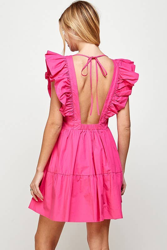 Romantic Ruffle Tiered Dress with Open Back 5187IMD