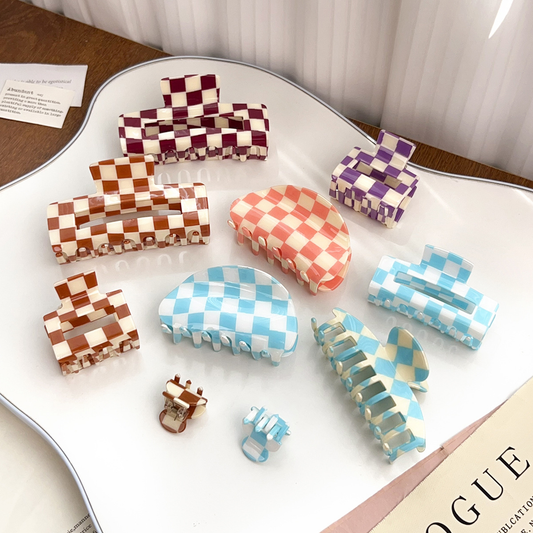 ACCITY - Checkerboard Hair Claw – Candy Color Acetate Look_CWMM10084