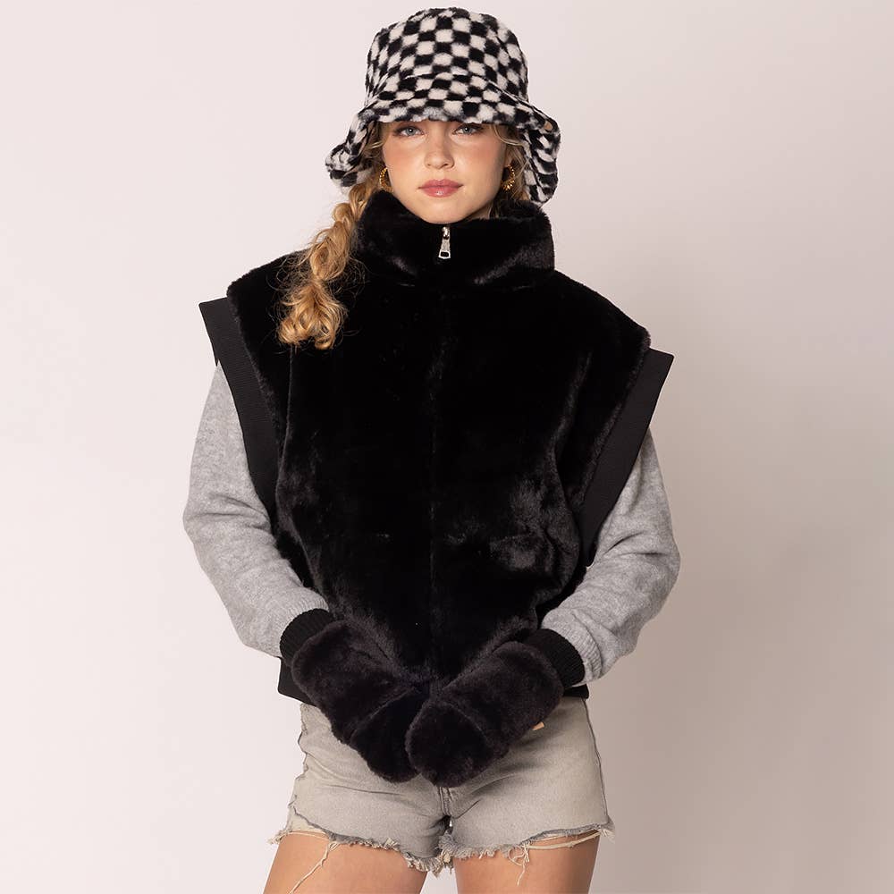 Sensibling Corp. - Solid Faux Fur Mitten Gloves