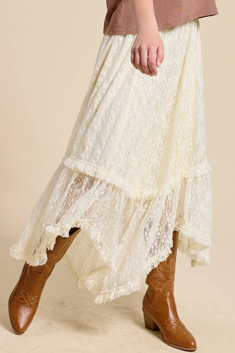 LACE HANKY MAXI SKIRT