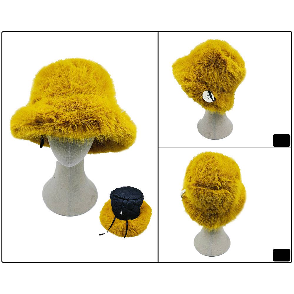 Sensibling Corp. - Fuzzy Faux Fur Bucket Hat
