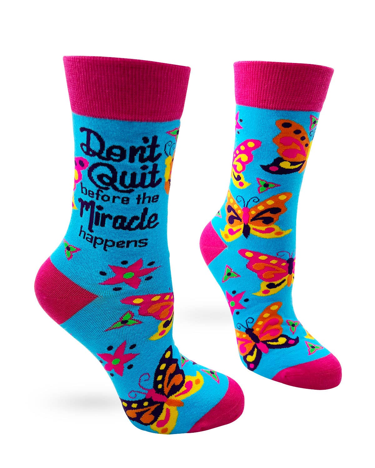 Fabdaz - Don't Quit Before The Miracle Happens Women's Crew Socks