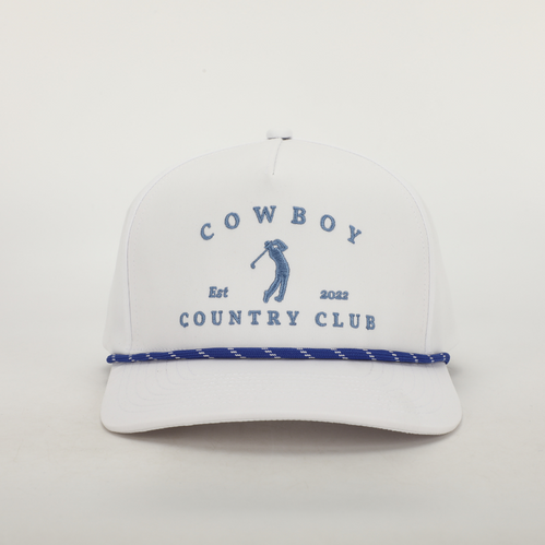 Cowboy Country Club - Golfer Roped Hat White