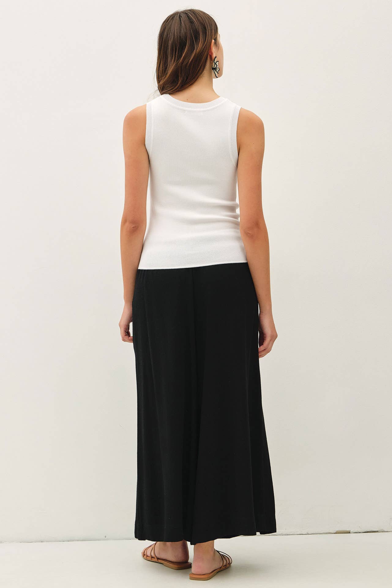 Be Cool - LINEN BLEND CROPPED PALAZZO PANTS