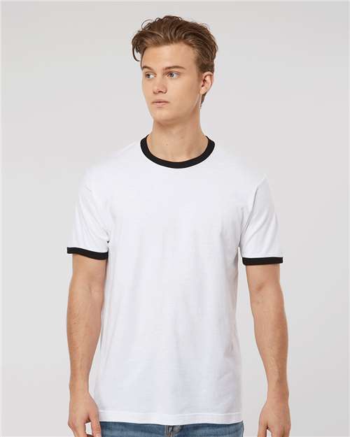 Total Apparel - Tultex Unisex Fine Jersey Ringer Blank T-Shirt | Retro 246