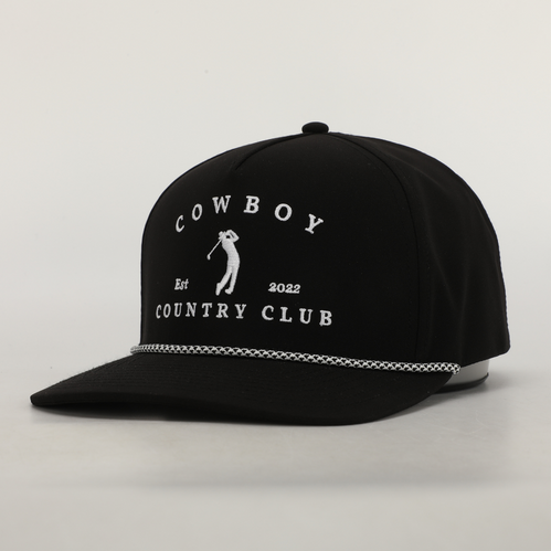 Cowboy Country Club - Golfer Roped Hat Black