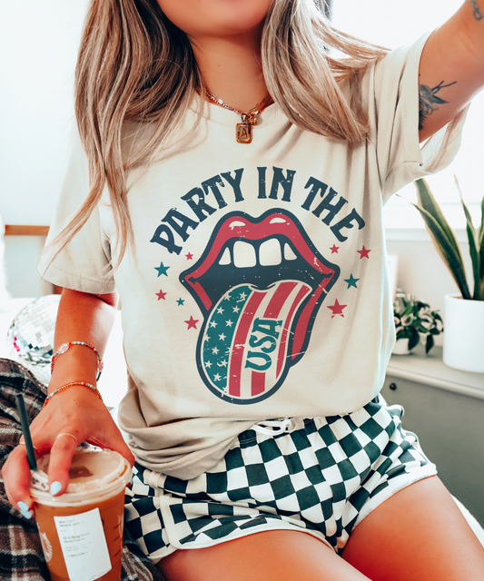 Party In The USA - Cream Tee