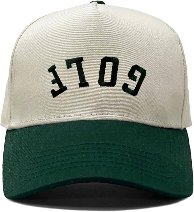 Funky Junque - 2-Tone Embroidered Cap - Golf (Backwards) Green/Beige