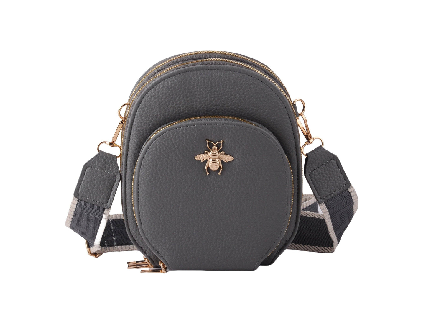 Most Wanted USA - Crossbody Bag with Bee Hardware and Web Strap