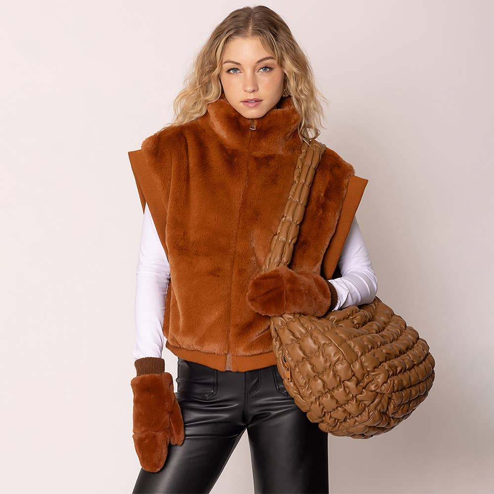 Sensibling Corp. - Solid Faux Fur Mitten Gloves