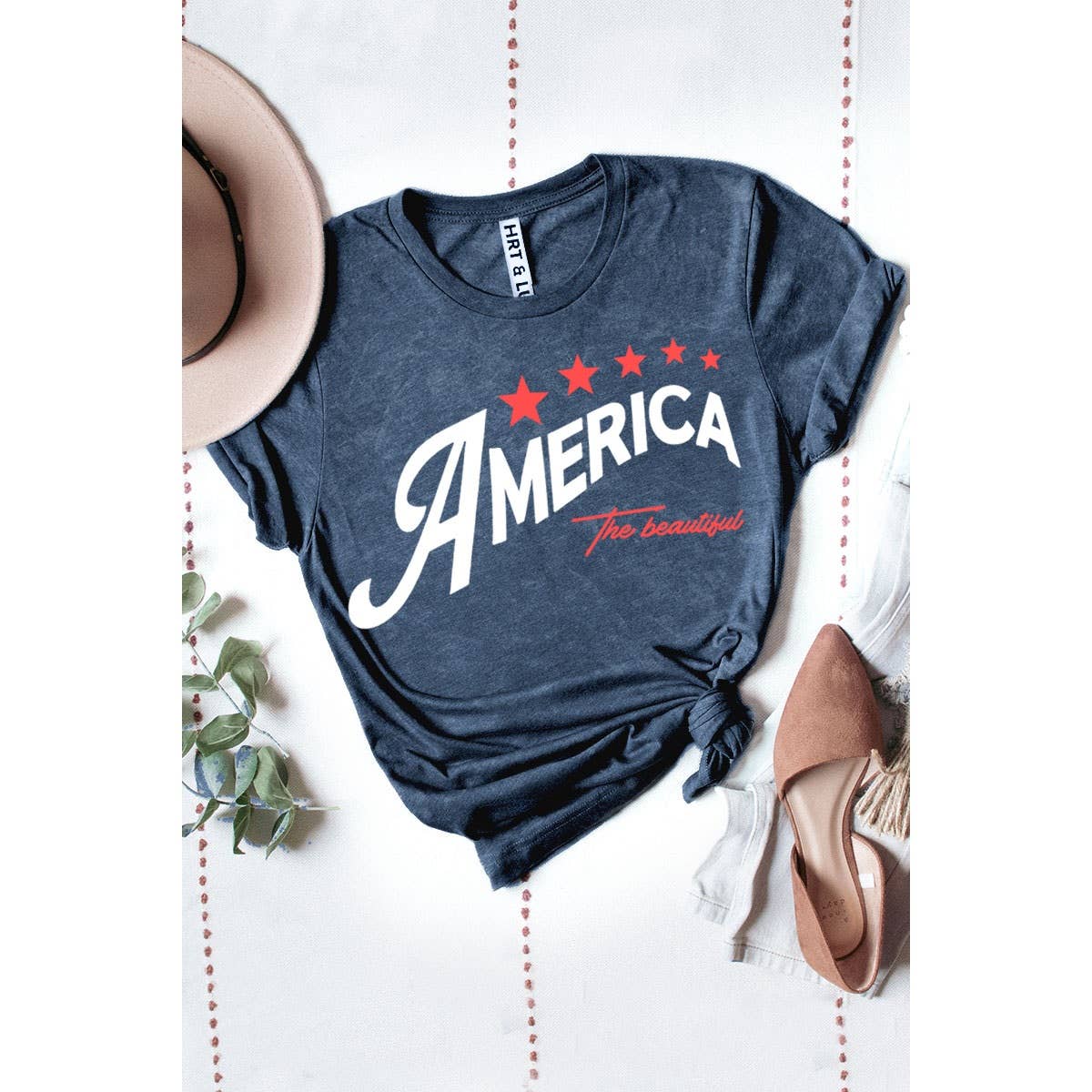THE BEAUTIFUL AMERICA MINERAL GRAPHIC TEE: Mineral Lt Peach / XL