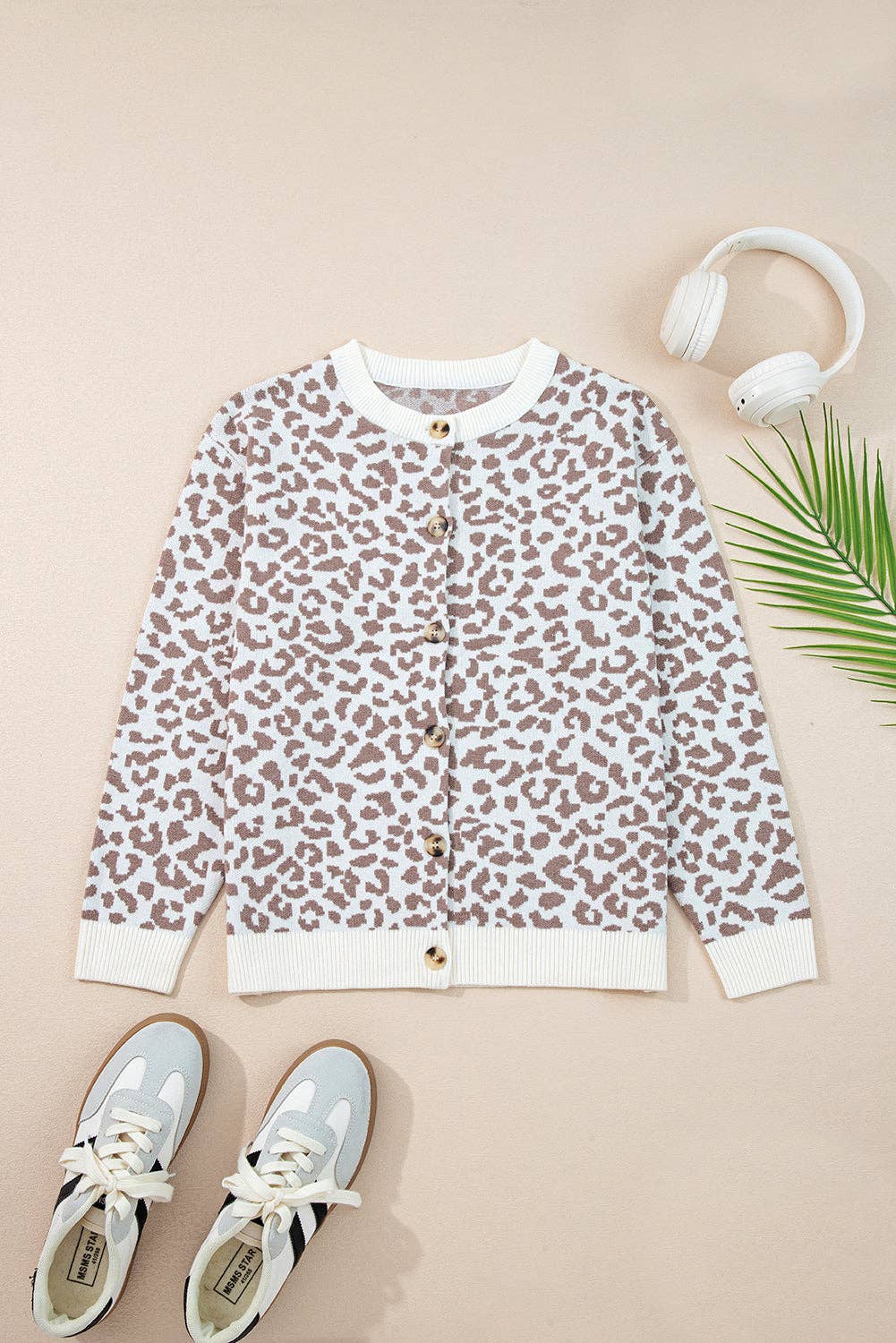 Lovesoft - Khaki Leopard Cardigan Sweater