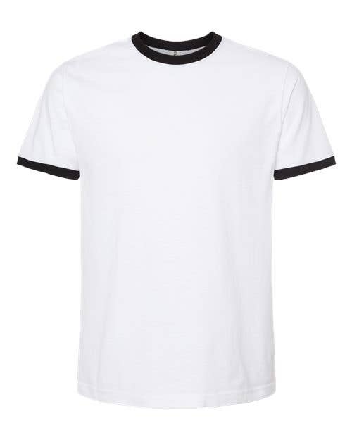 Total Apparel - Tultex Unisex Fine Jersey Ringer Blank T-Shirt | Retro 246