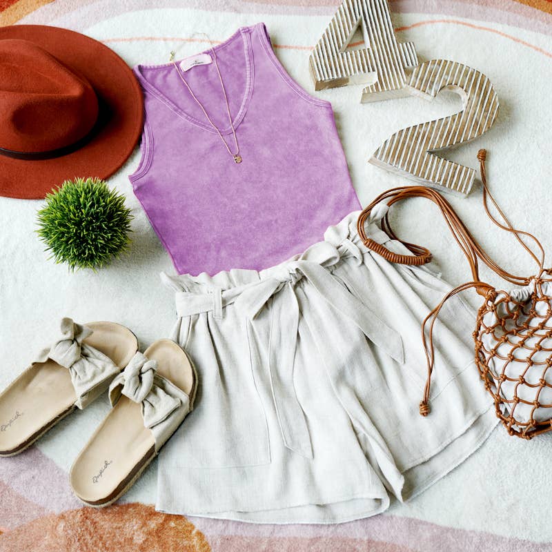 42POPS - `.Washed & Solid Cotton Bodysuit w/Snap Button closure