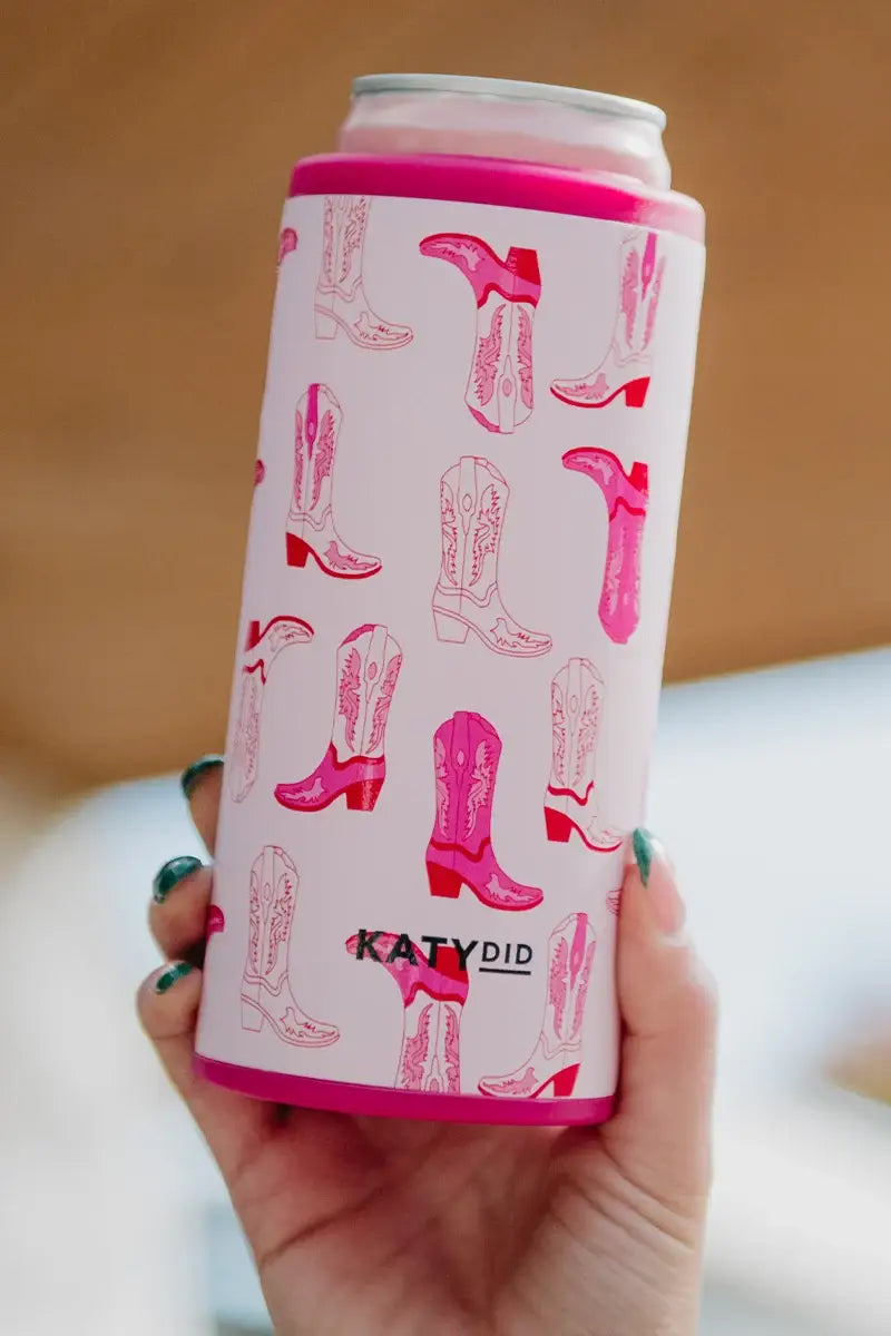 Katydid - Light Pink Western Boots Coozie
