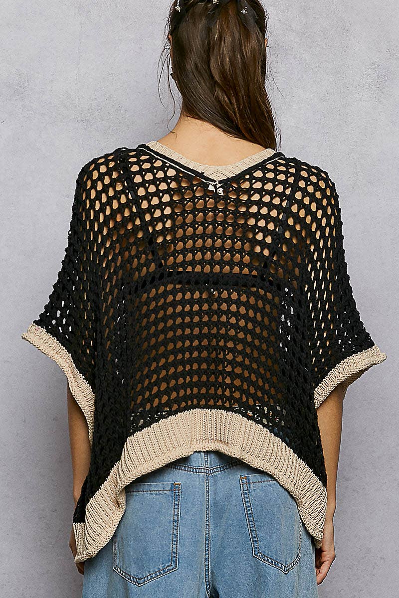 Pol Clothing - Round Neck Sleeveless Floral Thin Sweater Top SALE