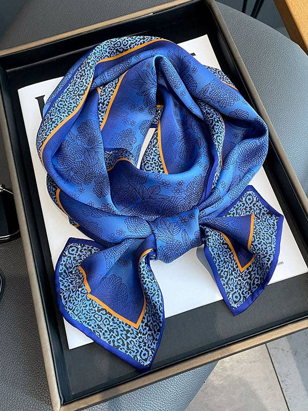 Urban Leopard Printed Silk Imitation Scarf: GREEN / One_size